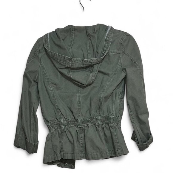 Green Canvas Jacket Oversized Streetwear Military Aesthetic - Picture 3 of 3